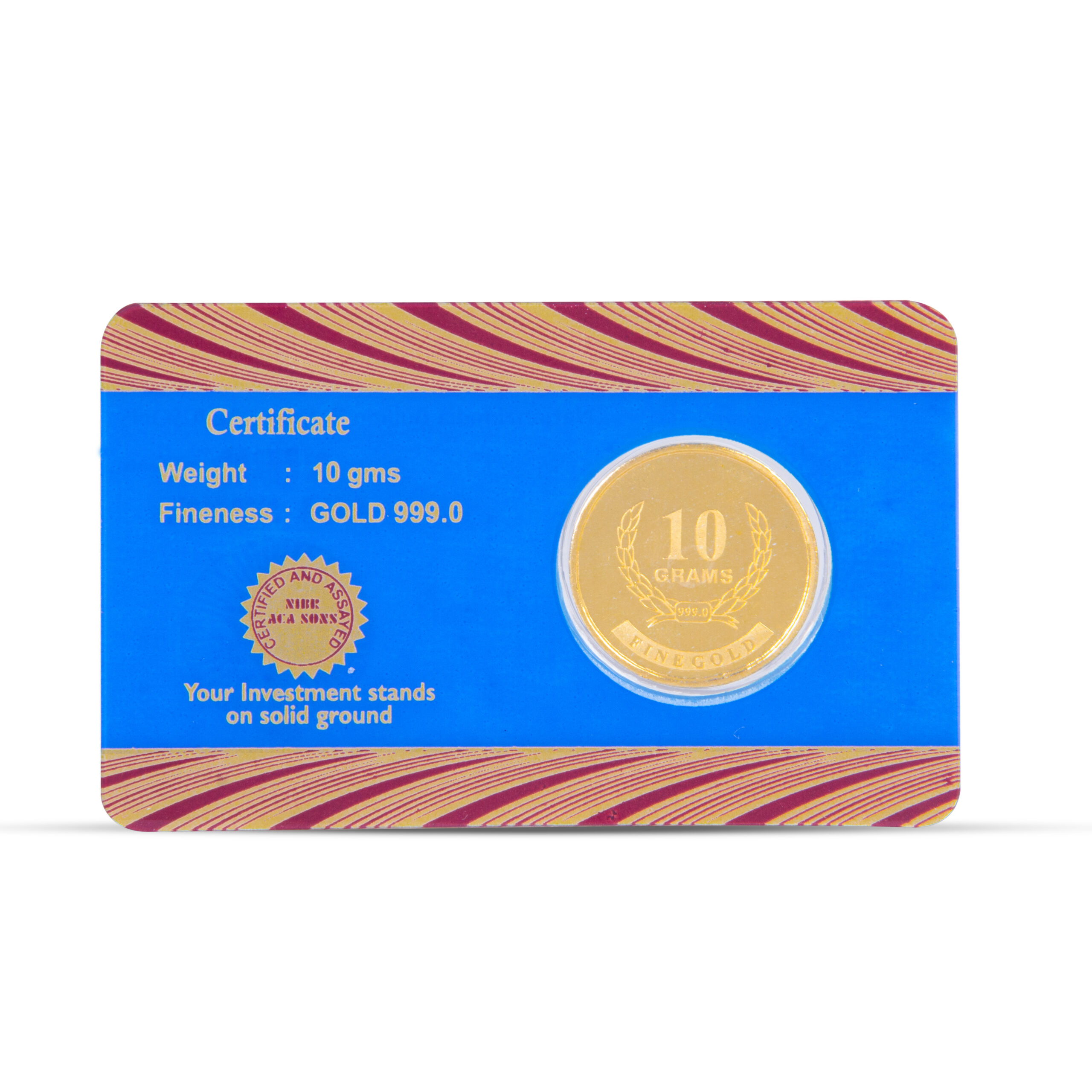 NIBR 10 Grams Gold Coin 24KT 999 Purity - FKJCON24K1017